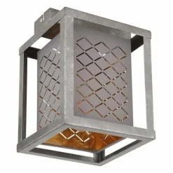 Lampes En Tissu-Luminaires Globo Lighting Plafonnier Globo THOMAS Argent Oxydé, 1 lumière