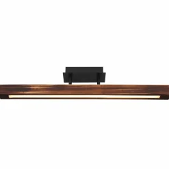 Lampes En Bois-Luminaires Globo Lighting Plafonnier Globo TIBEON LED Bois foncé, Noir, 1 lumière