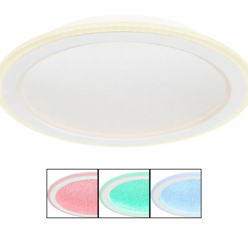 Luminaires Globo Lighting Plafonnier Globo TINI LED Blanc, 2 lumières, Télécommandes, Changeur de couleurs