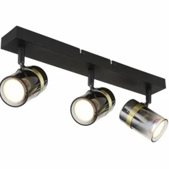 Suspension Verre Fumé-Luminaires Globo Lighting Plafonnier Globo TRABBY Noir, 3 lumières