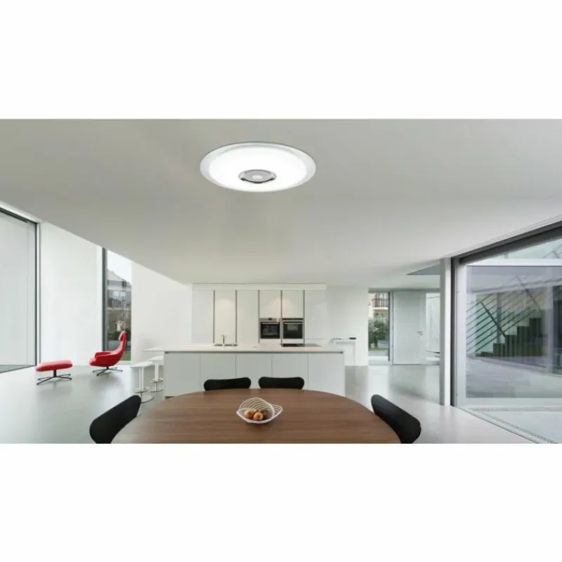 Luminaires Globo Lighting Plafonnier Globo TUNE LED Blanc, 2 lumières, Télécommandes, Changeur de couleurs