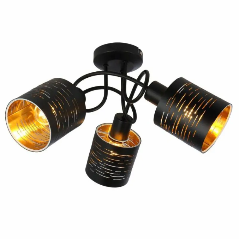 Lampe Turque-Luminaires Globo Lighting Plafonnier Globo TUNNO Noir, 3 lumières
