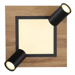 Lampes En Bois-Luminaires Globo Lighting Plafonnier Globo ULLA Couleur bois, Noir, 3 lumières