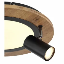 Lampes En Bois-Luminaires Globo Lighting Plafonnier Globo ULLA Couleur bois, Noir, 4 lumières