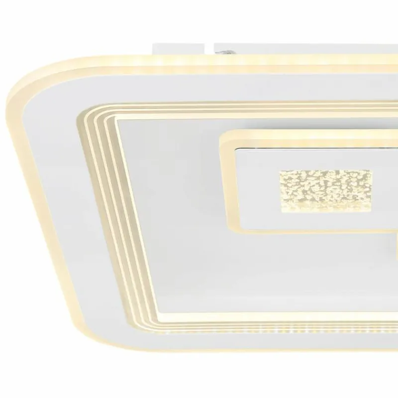 Luminaires Globo Lighting Plafonnier Globo VALERIA LED Chrome, Blanc, 1 lumière, Télécommandes* Éclairage Led