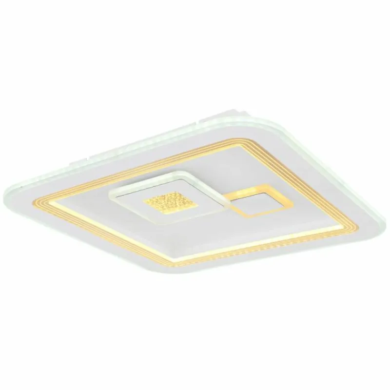 Luminaires Globo Lighting Plafonnier Globo VALERIA LED Chrome, Blanc, 1 lumière, Télécommandes* Éclairage Led