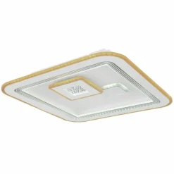 Luminaires Globo Lighting Plafonnier Globo VALERIA LED Chrome, Blanc, 1 lumière, Télécommandes* Éclairage Led