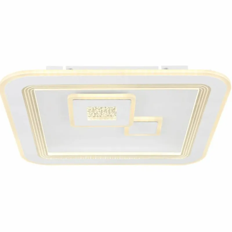 Luminaires Globo Lighting Plafonnier Globo VALERIA LED Chrome, Blanc, 1 lumière, Télécommandes* Éclairage Led