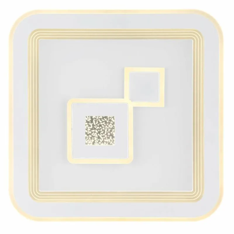 Luminaires Globo Lighting Plafonnier Globo VALERIA LED Chrome, Blanc, 1 lumière, Télécommandes* Éclairage Led