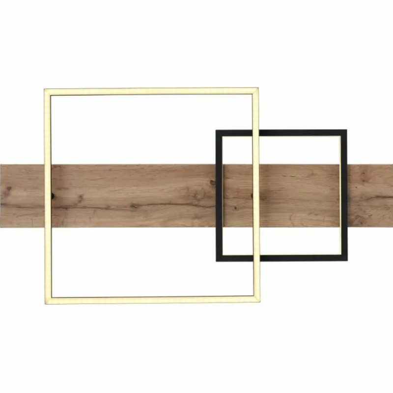 Lampes En Bois-Luminaires Globo Lighting Plafonnier Globo VANNI LED Couleur bois, Noir, 1 lumière