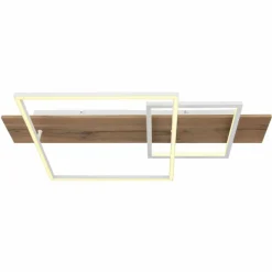 Lampes En Bois-Luminaires Globo Lighting Plafonnier Globo VANNI LED Couleur bois, Blanc, 1 lumière