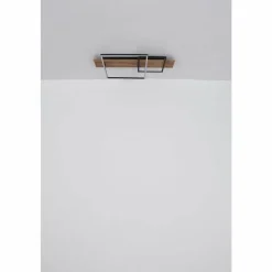 Lampes En Bois-Luminaires Globo Lighting Plafonnier Globo VANNI LED Couleur bois, Blanc, 1 lumière