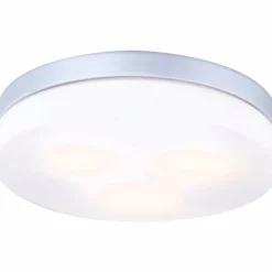 Luminaires Globo Lighting Plafonnier Globo VRANOS Acier inoxydable, Argenté, Blanc, 3 lumières