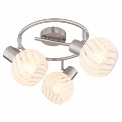 Luminaires Globo Lighting Plafonnier Globo WILLY Nickel mat, 3 lumières