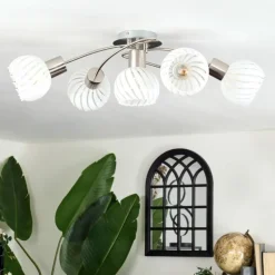 Luminaires Globo Lighting Plafonnier Globo WILLY Nickel mat, 5 lumières