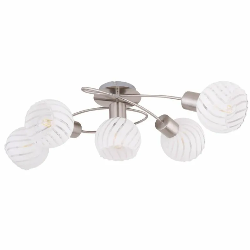 Luminaires Globo Lighting Plafonnier Globo WILLY Nickel mat, 5 lumières