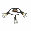 Lampes En Bois-Luminaires Globo Lighting Plafonnier Globo XARA Bois clair, Noir, 3 lumières