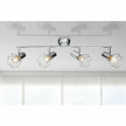 Luminaires Globo Lighting Plafonnier Globo XARA Chrome, 4 lumières* Plafonniers