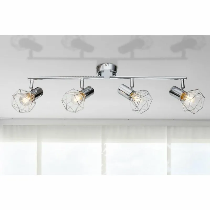 Luminaires Globo Lighting Plafonnier Globo XARA Chrome, 4 lumières* Plafonniers