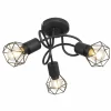 Lampes Vintages & Rétros-Luminaires Globo Lighting Plafonnier Globo XARA I Noir, 3 lumières