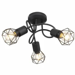 Lampes Vintages & Rétros-Luminaires Globo Lighting Plafonnier Globo XARA I Noir, 3 lumières
