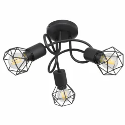 Lampes Vintages & Rétros-Luminaires Globo Lighting Plafonnier Globo XARA I Noir, 3 lumières