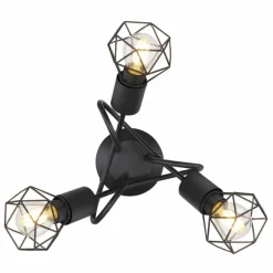 Lampes Vintages & Rétros-Luminaires Globo Lighting Plafonnier Globo XARA I Noir, 3 lumières