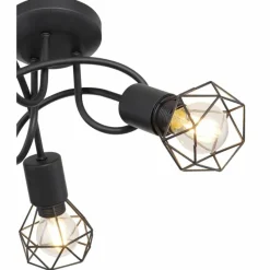 Lampes Vintages & Rétros-Luminaires Globo Lighting Plafonnier Globo XARA I Noir, 3 lumières