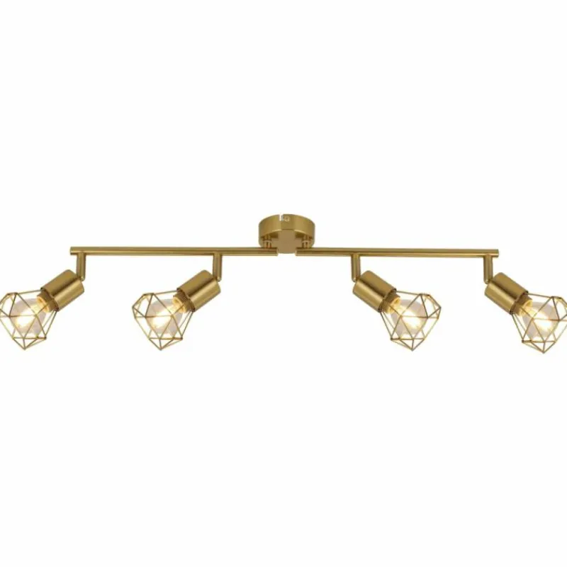 Lampes Dorées-Luminaires Globo Lighting Plafonnier Globo XARA Or, 4 lumières