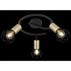 Luminaires Globo Lighting Plafonnier Globo XARA Vieux laiton, Noir, 3 lumières* Plafonniers