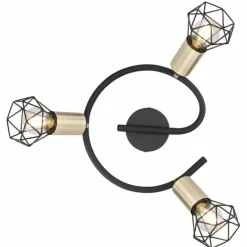 Luminaires Globo Lighting Plafonnier Globo XARA Vieux laiton, Noir, 3 lumières* Plafonniers