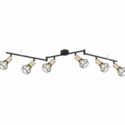 Luminaires Globo Lighting Plafonnier Globo XARA Vieux laiton, Noir, 6 lumières* Plafonniers