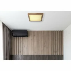 Lampes En Bois-Luminaires Globo Lighting Plafonnier Globo XAVVI LED Couleur bois, Blanc, 1 lumière