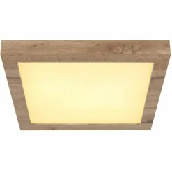 Lampes En Bois-Luminaires Globo Lighting Plafonnier Globo XAVVI LED Couleur bois, Blanc, 1 lumière