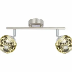 Luminaires Globo Lighting Plafonnier Globo XMAS LED Nickel mat, 2 lumières