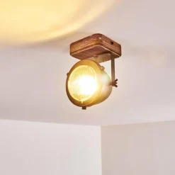 Luminaires Rustiques-hofstein Plafonnier Glostrup Brun, Acier inoxydable, 1 lumière