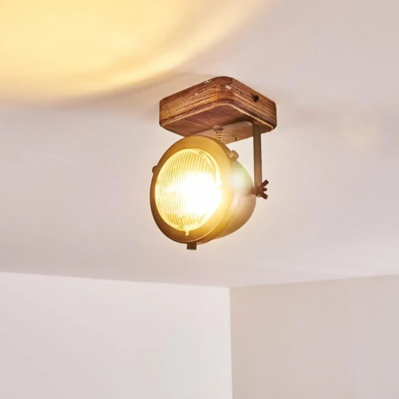 Luminaires Rustiques-hofstein Plafonnier Glostrup Brun, Acier inoxydable, 1 lumière