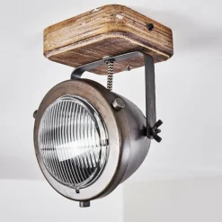 Luminaires Rustiques-hofstein Plafonnier Glostrup Brun, Acier inoxydable, 1 lumière