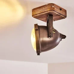 Luminaires Rustiques-hofstein Plafonnier Glostrup Brun, Acier inoxydable, 1 lumière