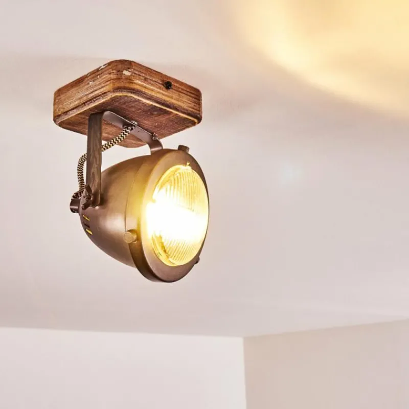 Luminaires Rustiques-hofstein Plafonnier Glostrup Brun, Acier inoxydable, 1 lumière