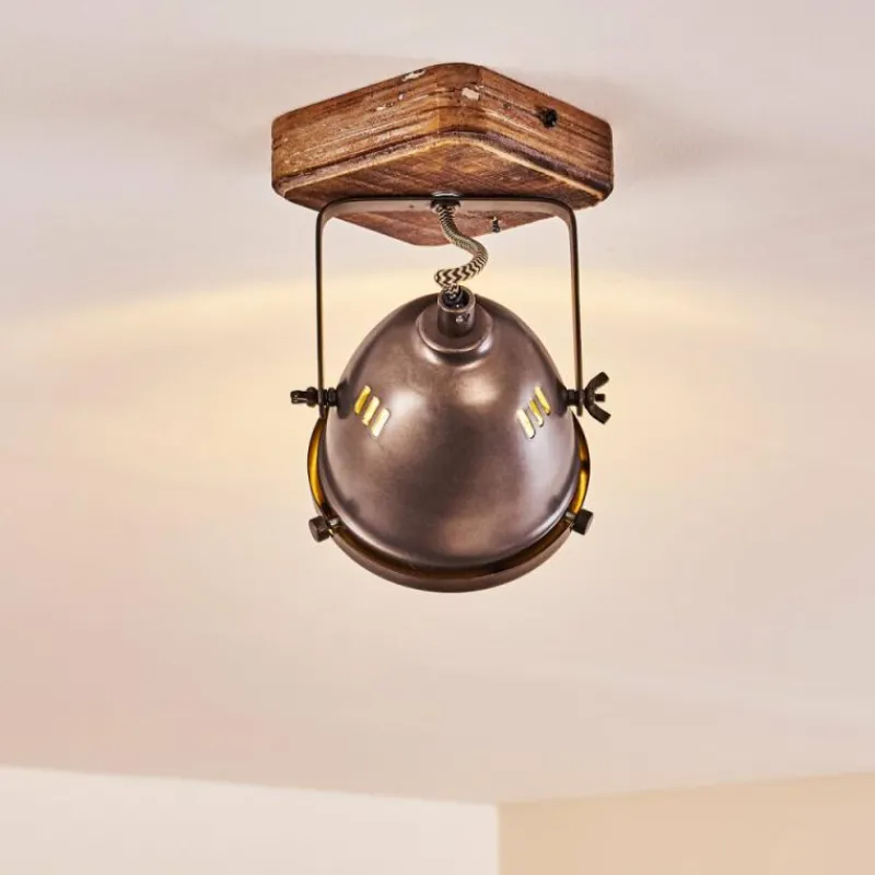 Luminaires Rustiques-hofstein Plafonnier Glostrup Brun, Acier inoxydable, 1 lumière