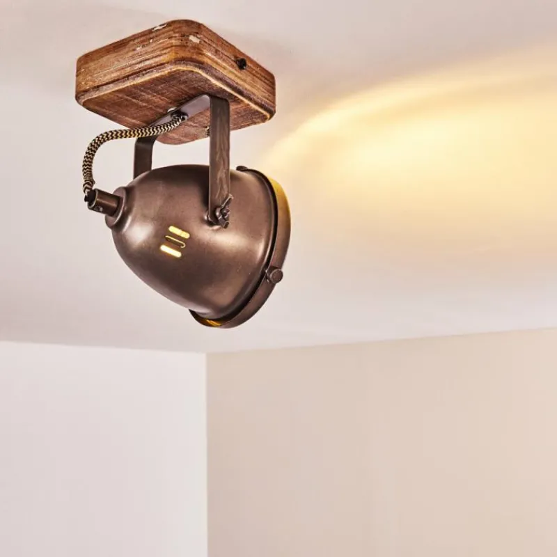 Luminaires Rustiques-hofstein Plafonnier Glostrup Brun, Acier inoxydable, 1 lumière