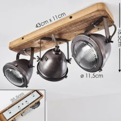 hofstein Plafonnier Glostrup Brun, Acier inoxydable, 3 lumières