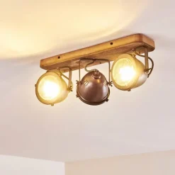 hofstein Plafonnier Glostrup Brun, Acier inoxydable, 3 lumières