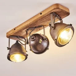 hofstein Plafonnier Glostrup Brun, Acier inoxydable, 3 lumières