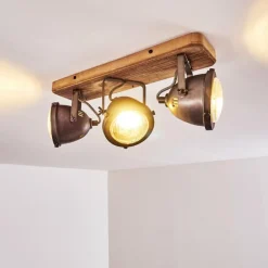 hofstein Plafonnier Glostrup Brun, Acier inoxydable, 3 lumières