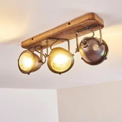 hofstein Plafonnier Glostrup Brun, Acier inoxydable, 3 lumières