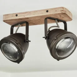 Luminaires Rustiques-hofstein Plafonnier Glostrup Brun, Acier inoxydable, 2 lumières