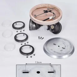 Lampes Industrielles-hofstein Plafonnier Glostrup Brun, Acier inoxydable, 3 lumières