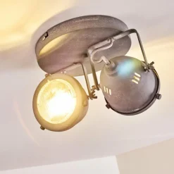 Luminaires Rustiques-hofstein Plafonnier Glostrup LED Gris, 2 lumières